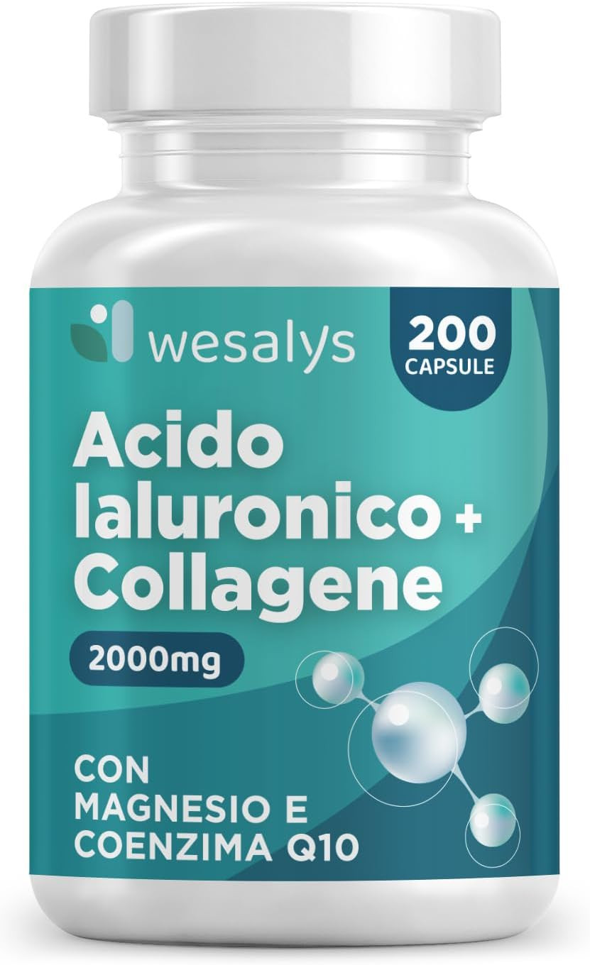 Offerta 200 Capsule Collagene 2000mg e Acido Ialuronico 500mg Puro