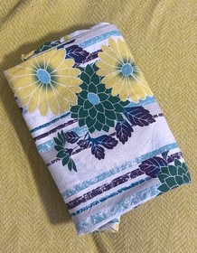 Yukata White Floral Yellow Blue Summer Festival Wear Elegant Womens Fashion