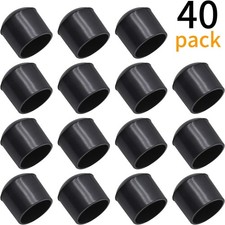 40Pcs Chair Leg Tips, 5/8 Inch Non-Slip Rubber Furniture Leg Caps Black Round