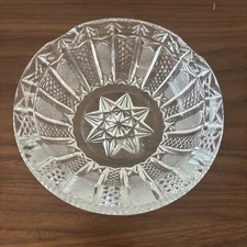 Vintage Lead Crystal Cut Clear Glass Cigar Cigarette Ashtray 4 Slot 5”