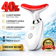 Lux Cove 7-in-1 Neck Face Massager skin Tighten LED Anti- Wrinkle Beauty Device