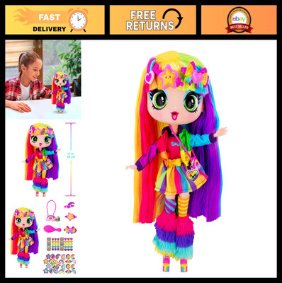11  Fashion Doll with Rainbow Hair, Stickers & Endless Style - Creative Play Fun
