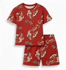 Disney Cars Boys 2-Piece Short Set Lightning McQueen T-Shirt Matching...