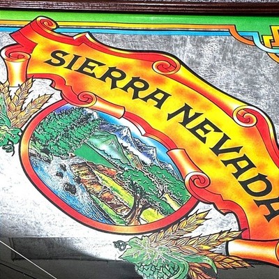 Sierra Nevada パブミラー 木製フレーム ビンテージ Sierra Nevada Beer Mirror Bar Sign Vintage Wood Frame Brewery