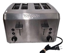 Waring Pro 4-Slice Bagel & Bread Toaster WT400 Wide Slot Stainless