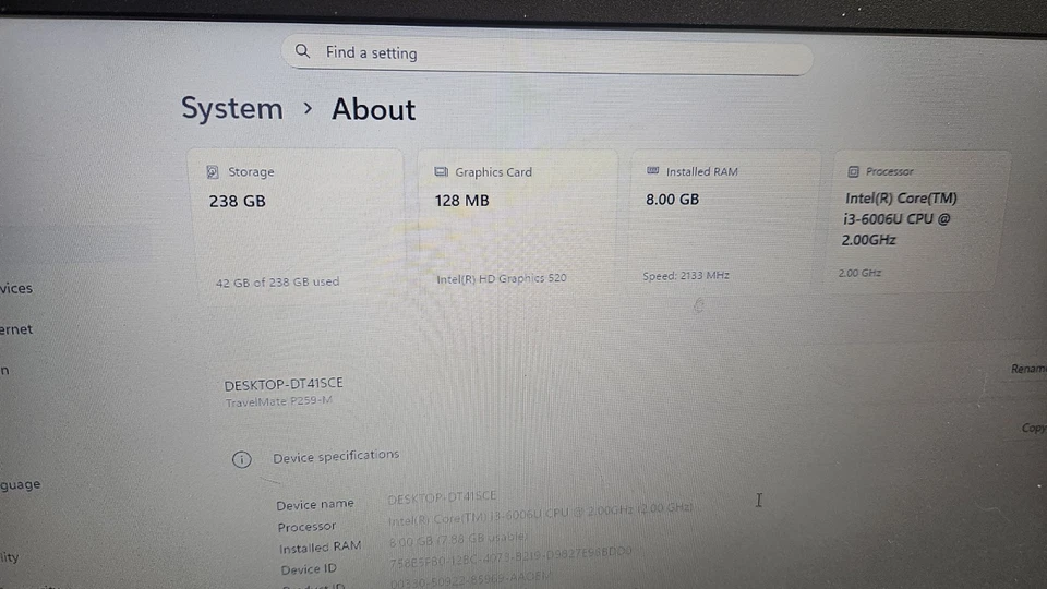 Fast Cheap Laptop Intel i3 6006u 8GB RAM 240GB SSD 15.6" Black Windows 11 Office - Image 3 of 4