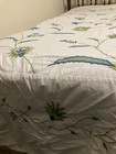 Pottery Barn Queen Embroidered Duvet Cover Blue Green Floral — photo 7