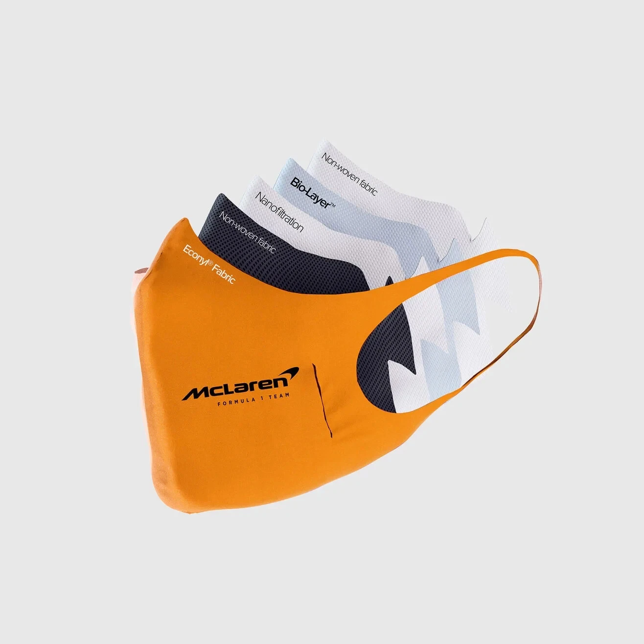 McLaren Formula 1 F1 Team Papaya Orange U-Mask Biotech Fabric Reusable Face Mask