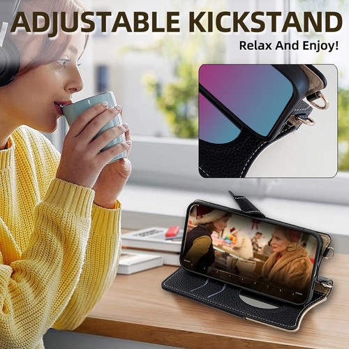 Mirror Zip Leather Wallet Phone Case For iPhone 17 16 15 14 12 11 13 Pro Max Air - Picture 16 of 57