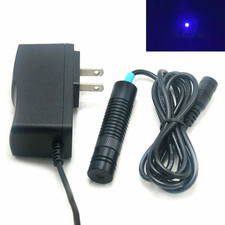 Blue Dot 450nm 200mW Focusable Laser Diode Module Loctor 16x68mm 5V Adapter
