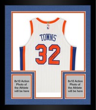 Framed Karl-Anthony Towns Knicks Signed Nike 24-25 City Edition Authentic Jersey