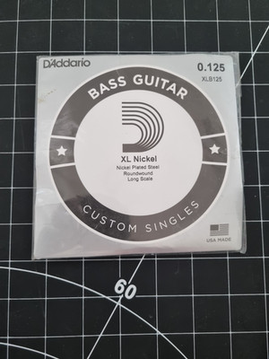 D'Addario XLB125 Bass Einzelsaite .125 Nickel Wound Long Scale E-Bass Saite OVP