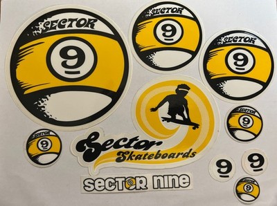 Lot of 10 Vtg Sector 9 Skateboard Sticker Skateboard Stickers Longboard Decals