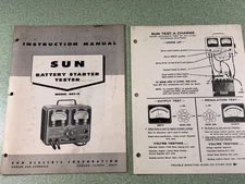 SUN Electric Corp Instruction Manual for  Battery Starter Tester Model BST-11