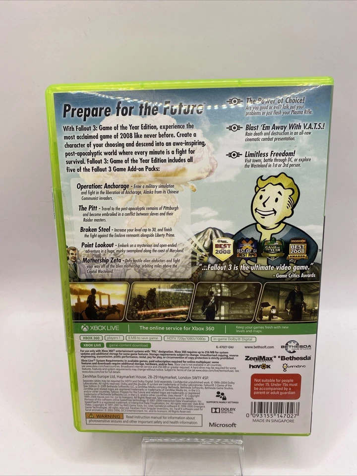 Fallout 3 Game Of The Year Edition Xbox 360 Video Game Complete With Manual PAL - Image 2 of 4