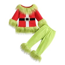 Kids Christmas Monster Costume Set - Elf Outfit for Toddlers 2-3 Years