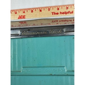 Vintage Aluminum Foil Wax Paper Dispenser Teal Metal Kitchen Storage