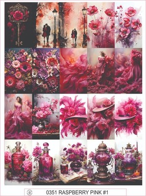 RASPBERRY PINK #1 -  COMPLETE SHEET OF 20 STICKERS