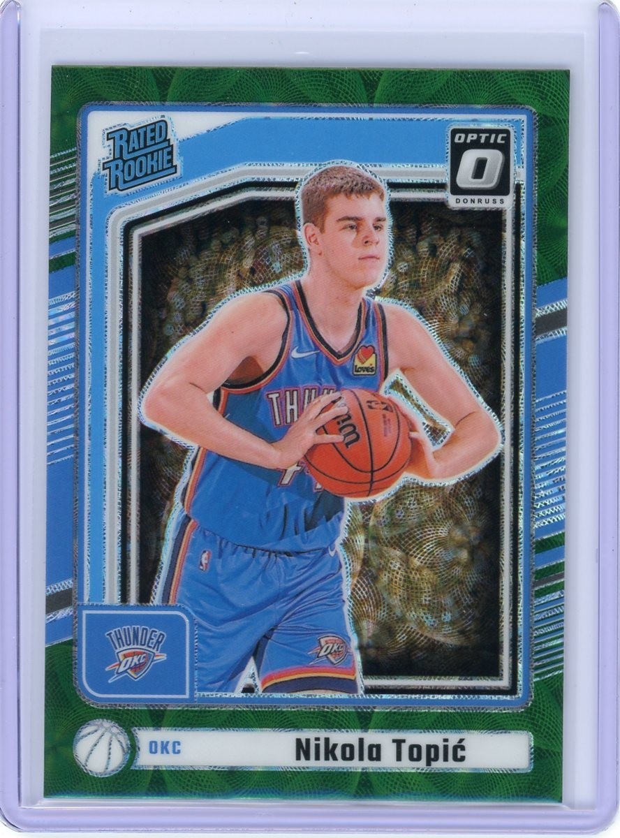 2024-25 Donruss Optic Preview Green Scope Prizm Rookie Nikola Topic #208