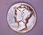 1931-D MERCURY DIME  SCRATCH*** 716-6