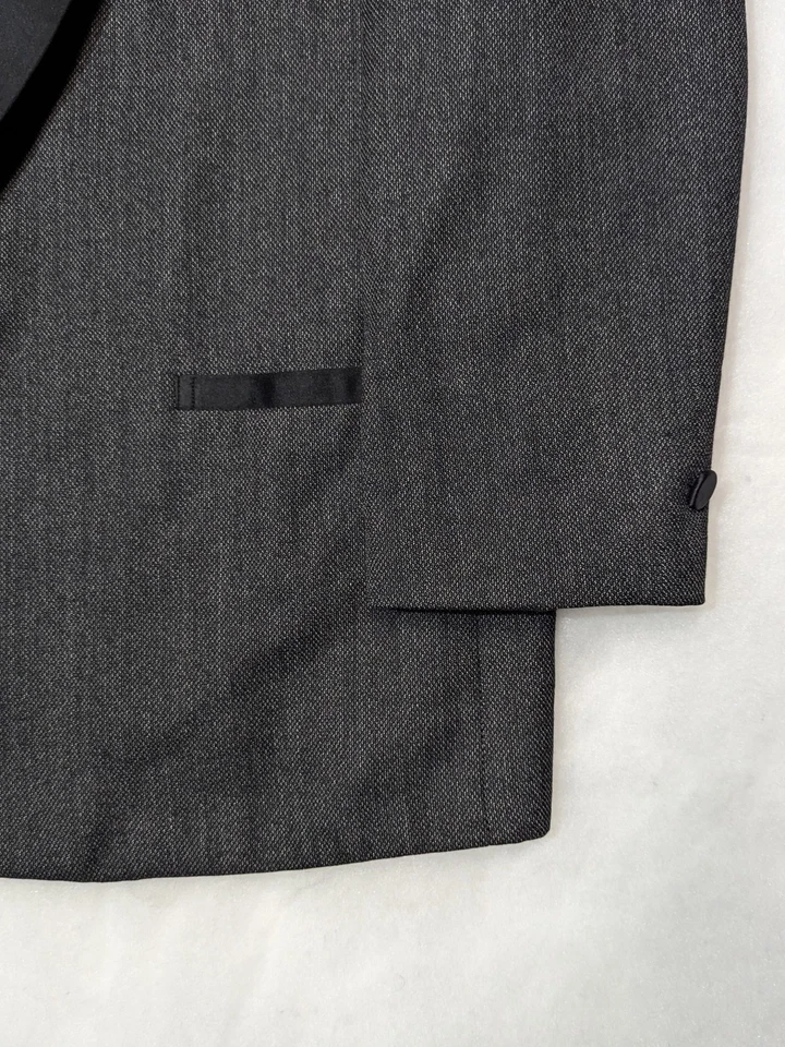 PIERRE CARDIN Vtg 70s 80s Gray Tweed TUXEDO BLAZER SUIT COAT JACKET Men's 48L - Image 4 of 4