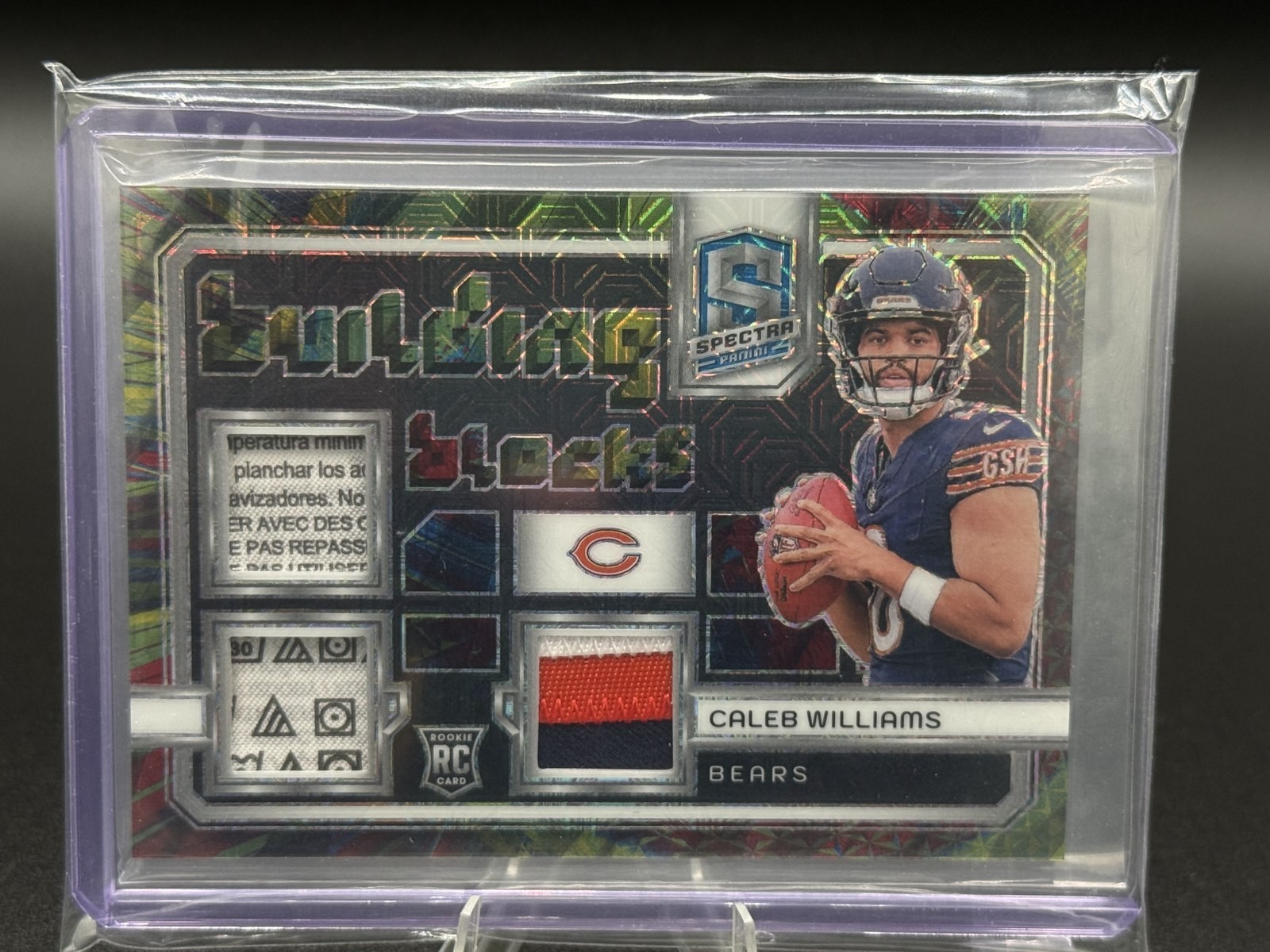 2024 Spectra Caleb Williams Building Blocks Meta Patch 22/25 RC BB-CWS Bears