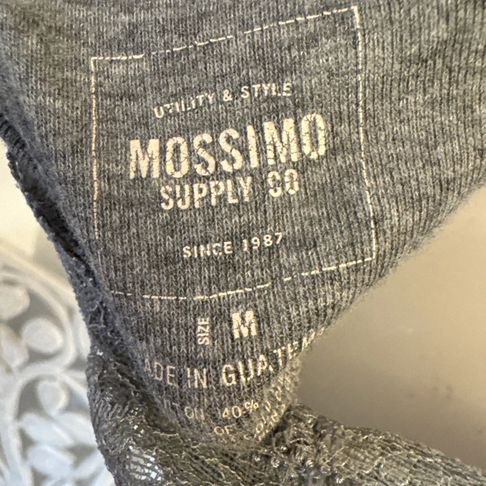 Camiseta sin mangas de encaje Y2K para mujer M gris ribete de encaje Raceback Bella Swan femenina Y2K Foto 4 de 4