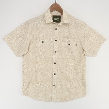 Howler Bros Short Sleeve Shirt Mens M Cream Tan Mosaic Button Up Pockets