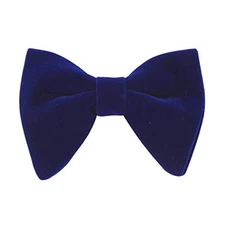 Mens Oversized Velvet Bow Tie Solid Color Formal Tuxedo Pre-Tied Big Bowtie Blue