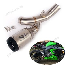 For Kawasaki Ninja Zx6r Zx636 2009-2023 Exhaust Link Pipe 51mm Muffler Carbon