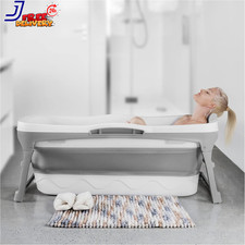 Portable Bathtub for Adult Extra Large 56" Foldable Collapsible Tub. Ergonomical