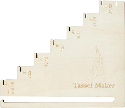 Wooden Tassel Maker, 7-Size Making Ruler, Ladder-Shaped Pendant Tool Knitting Ac