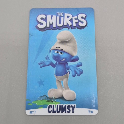 The Smurfs Clumsy Set 1 Card 7/10 Blue White Collectible Trading Card 2024
