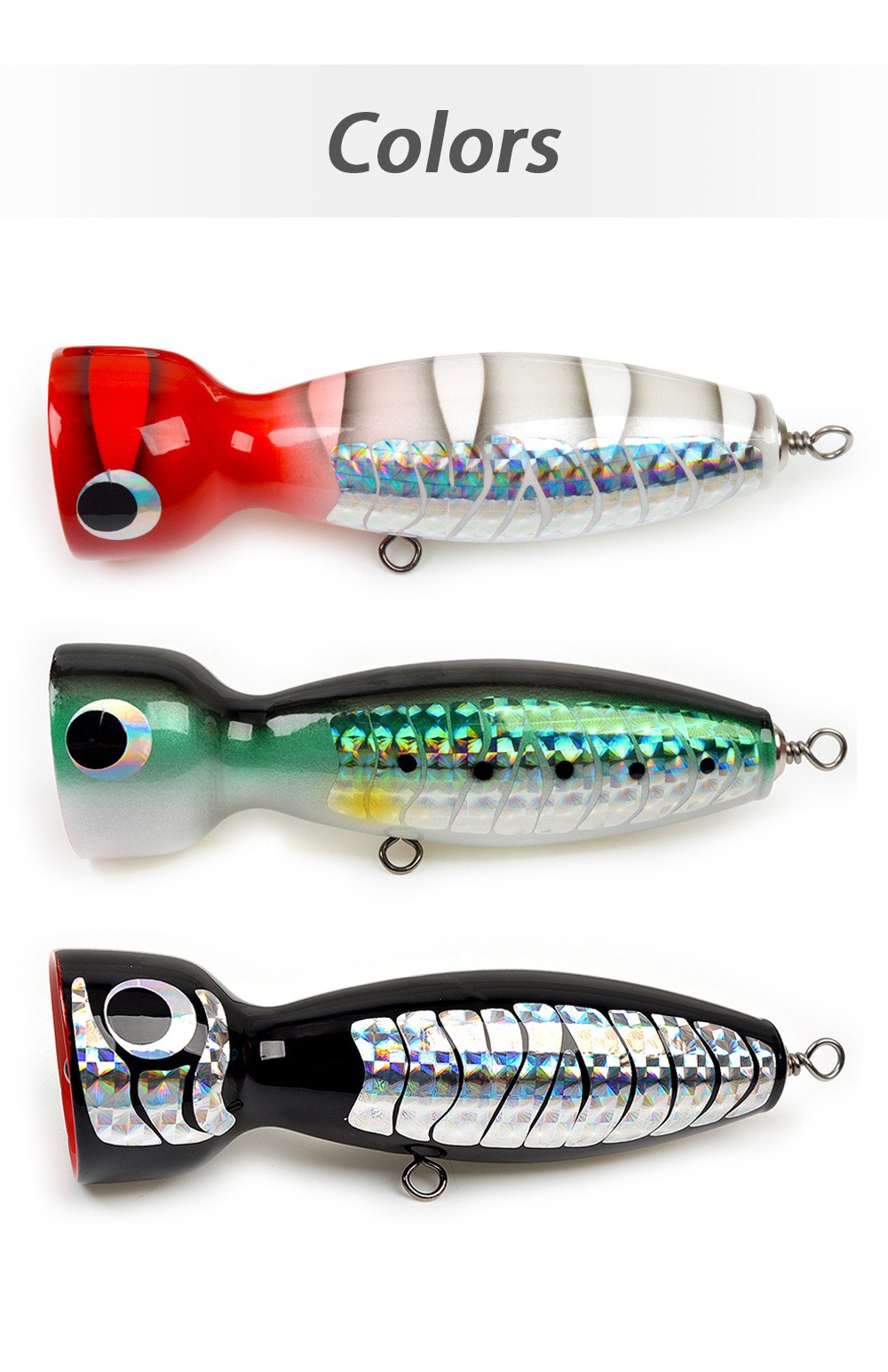 Popper Multi-Color Lures Topwater Fishing Lure Tuna Deep-Sea Trowling ...