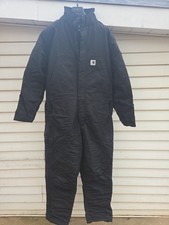Carhartt Yukon Extremes Insulated Coveralls L Regular Black -M NEW w Hood Glo