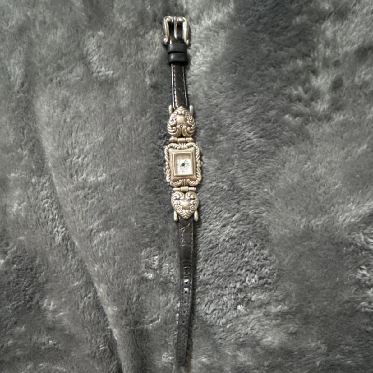 Brighton Taxco Womens Silver Square Dial Black Leather Bracelet Wristwatch Brighton Watches for Women Deals - New and used pre-owned  main image 3