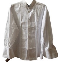 Joseph  Feiss White Tuxedo Shirt 18 1/2 34/35 French Cuffs Formal Classic