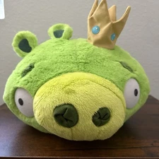 Angry Birds King Pig Smooth Cheeks Gold Crown 9” Tall Plush Toy Rovio New Tags