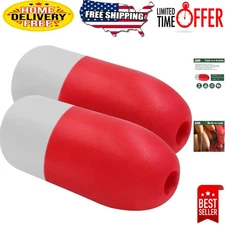 Compact 5x11-Inch Deep Water Floats - Bright Red & White for Enhanced Visibility