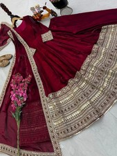 Anarkali Pakistani Indian Dupatta Women Ready Mede Party Wear Dress Women