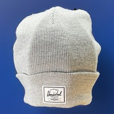 Herschel Supply Co Elmer Box Cuffed Beanie Hat Gray Ribbed Knit Winter Outdoors