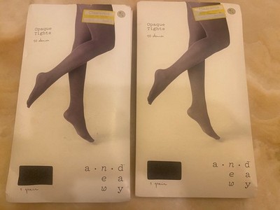 A NEW DAY ELEGANT OPAQUE TIGHTS LOT 2 M/L GRAY HEATHER