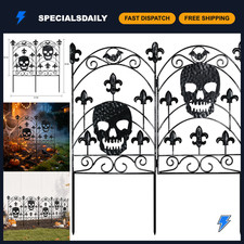 Halloween Outdoor Decorations - Metal Skull Garden Stakes, Yard Signs for Lawn