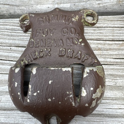 Circa 1900 Summit Cast Iron Stove Check Draft Plate, Geneva, New York