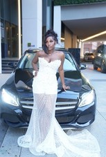 White Prom Dress custom made 