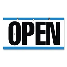 COSCO Open/Closed Outdoor Sign, 11.6 x 6", Blue/White/Black