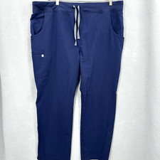 Figs Kade Pants Womens XXL Blue Kade Cargo Elastic Waist Stretch Nurse Scrubs