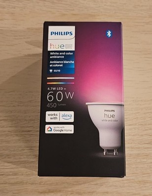 Philips Hue 60W GU10 Smart Bulb, Color,  450LM, Indoor, Alexa/Google/HomeKit