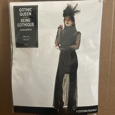 Gothic Queen Halloween Costume Dress Black Vampire Women's Size Small S 2-4