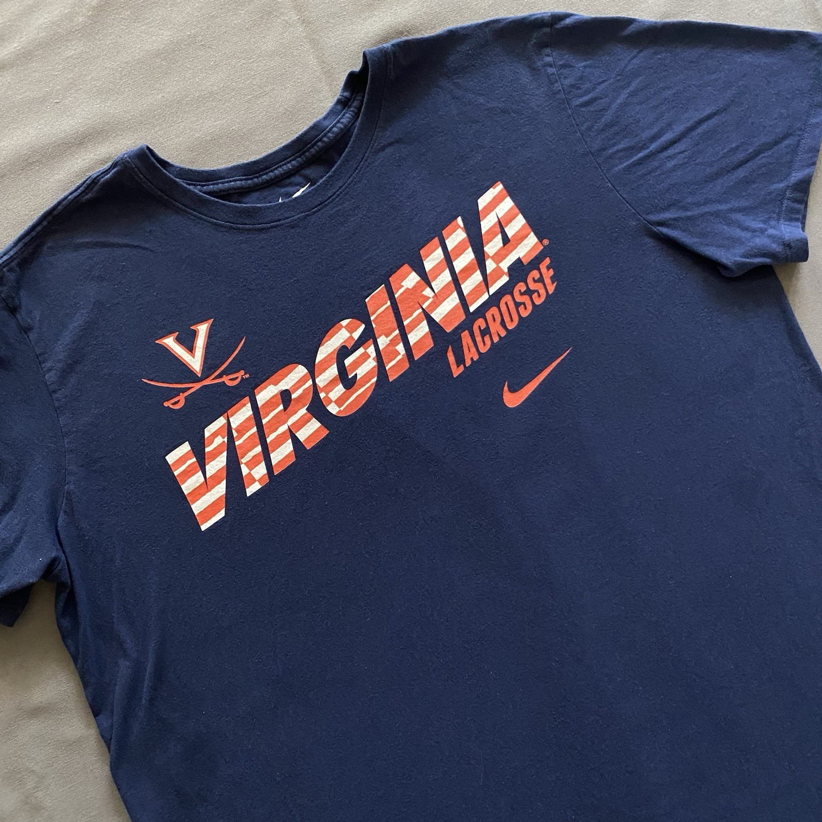 Nike Virginia Cavaliers Lacrosse T Shirt Mens Size XL Navy Blue NCAA College thumbnail 3